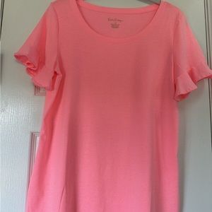 Lilly Pulitzer ruffled tee shirt/size m